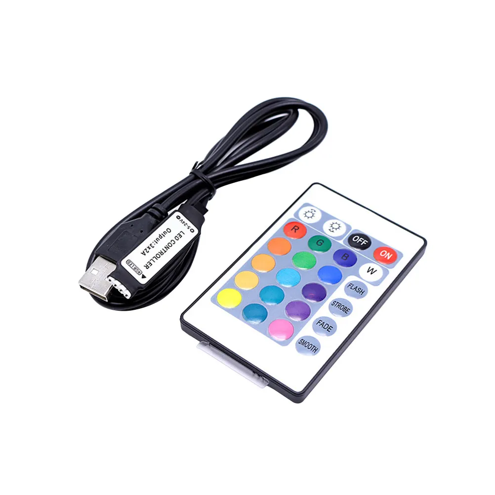

2Pcs Rgb LED Controller Wireless Remote Easy Setup Battery Powered TV Background Light String Light Controller Control