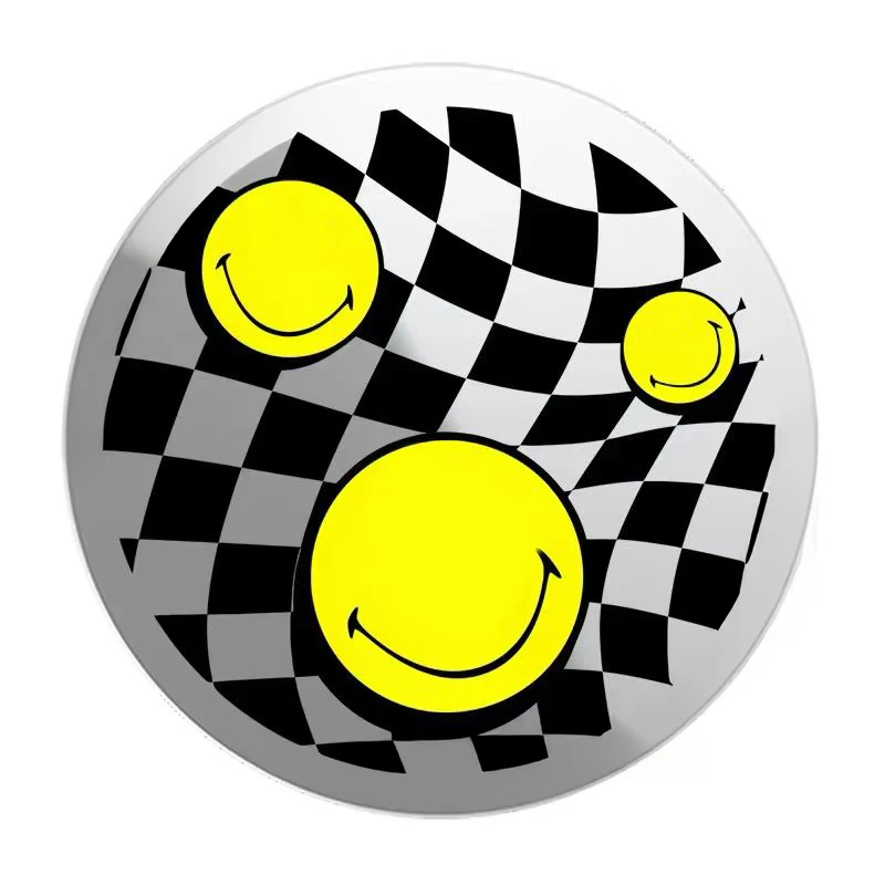 

Cute Checkerboard Smiley Face Magnetic Grip Card Holder Phone Stand for IPhone Holder Mount Support for Galaxy Phone Accessories