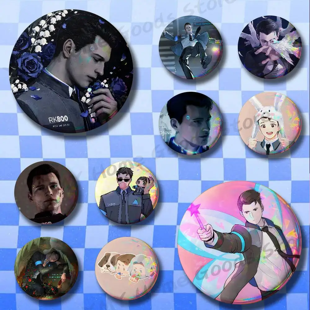 Game D-Detroit B-Become Human Badges Cartoon Character Pins Brooch for Bag Shoes Decoration Jewelry Gifts