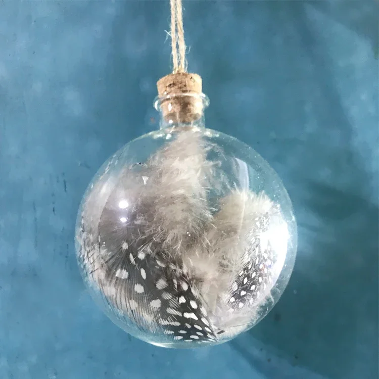 Christmas tree ornaments glass ornaments small shopping mall display window foreign trade 8cm filling badminton