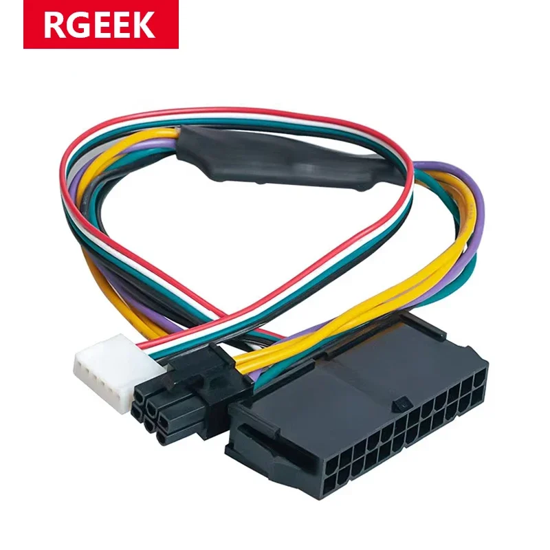 RGEEK 30 cm 12 pulgadas 24 pines a doble cable PCI-E de 6 pines para HP Z220/Z230 estación de trabajo ATX Cable adaptador de corriente principal
