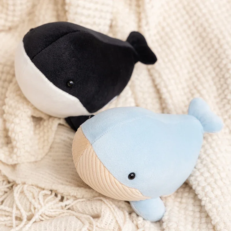 

Soft Plush Whale Toys Set 3PCS Black Blue Beige Cute Stuffed Animals Gift For Kids Adults Nursery Decor Hypoallergenic Portable