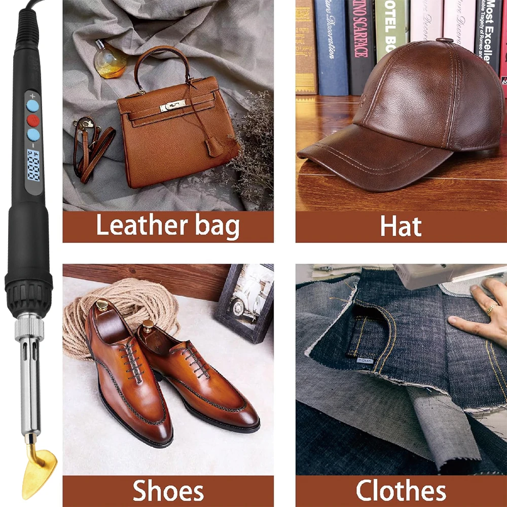 Tragbare Mini Handwerk Elektrische Eisen Leder Kleidung Schuhe Glatte Falten Entfernung Leder Oberfläche Caft Reparatur Lötkolben Werkzeug – Detail 4
