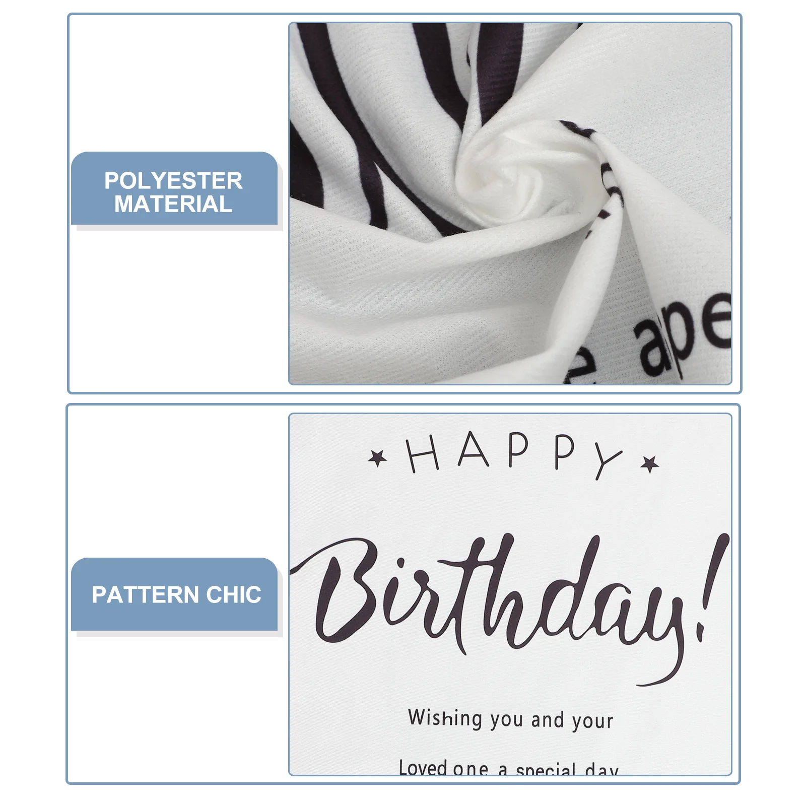 

Happy Birthday Backdrop Polyester Fabric Simple Design Birthday Party Wall Background Photo Decoration Supplies