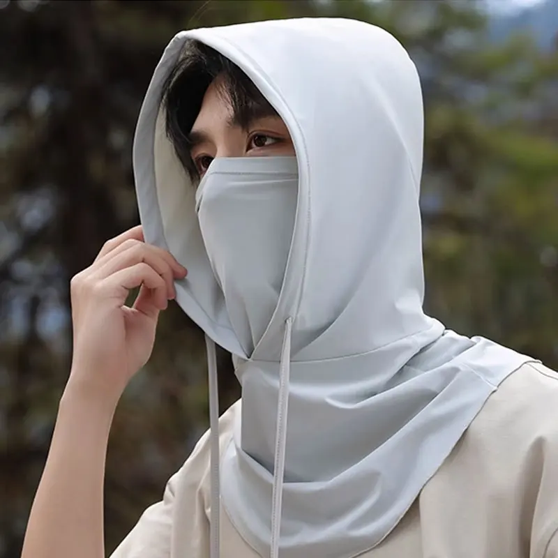 2Pcs Breathable Full Head Mask and Arm sleeve Set Unisex Summer Cooling Long Balaclava Face Mask Neck Cover for Cycling Fishing