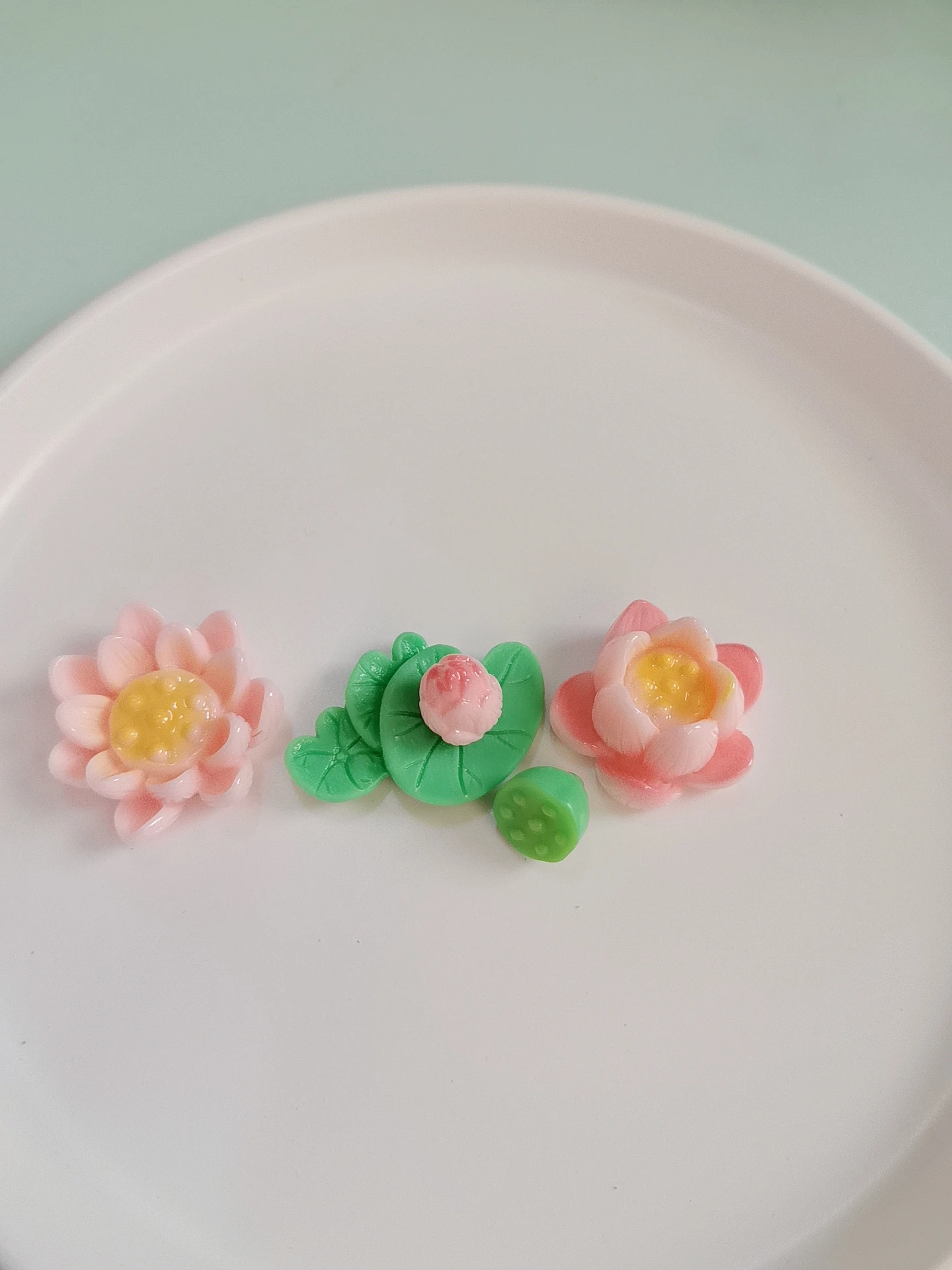 Kawaii Lotus Seed Lotus Resin Cabochon for Hair Bows Center Flatback Charms for DIY Embellishments Scrapbookingarms
