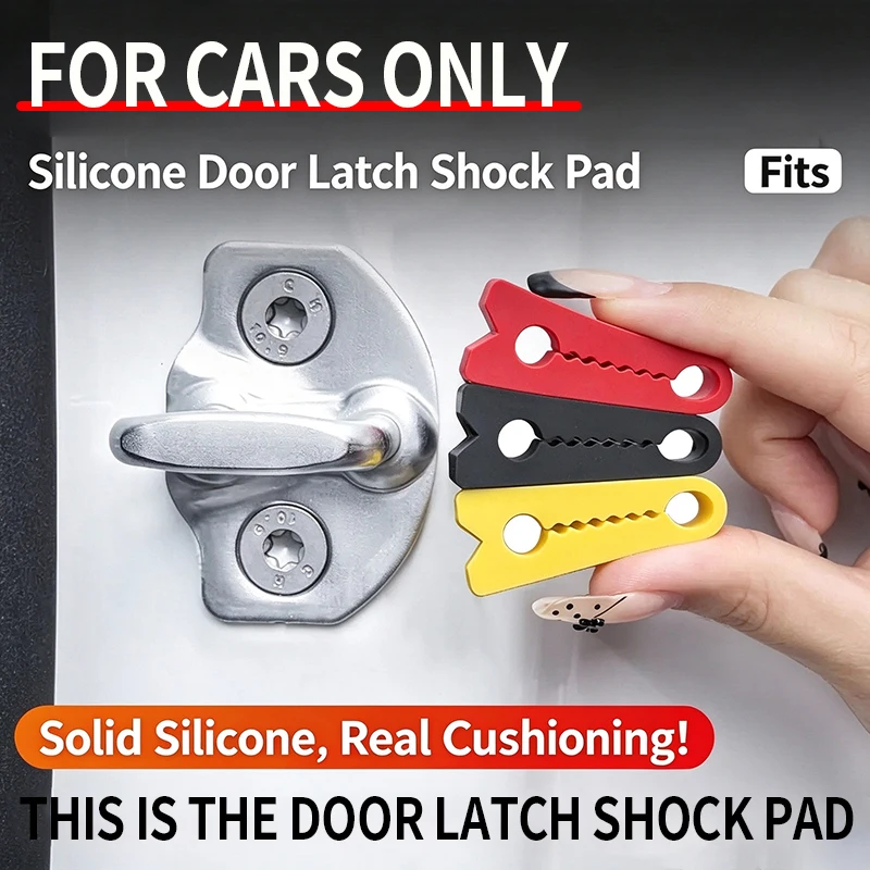 Auto Door Latch Protector Shock Absorber Cushion Reduce Closing Impact Anti‑Rattle Rubber Pad For Car Tail Gate Lock