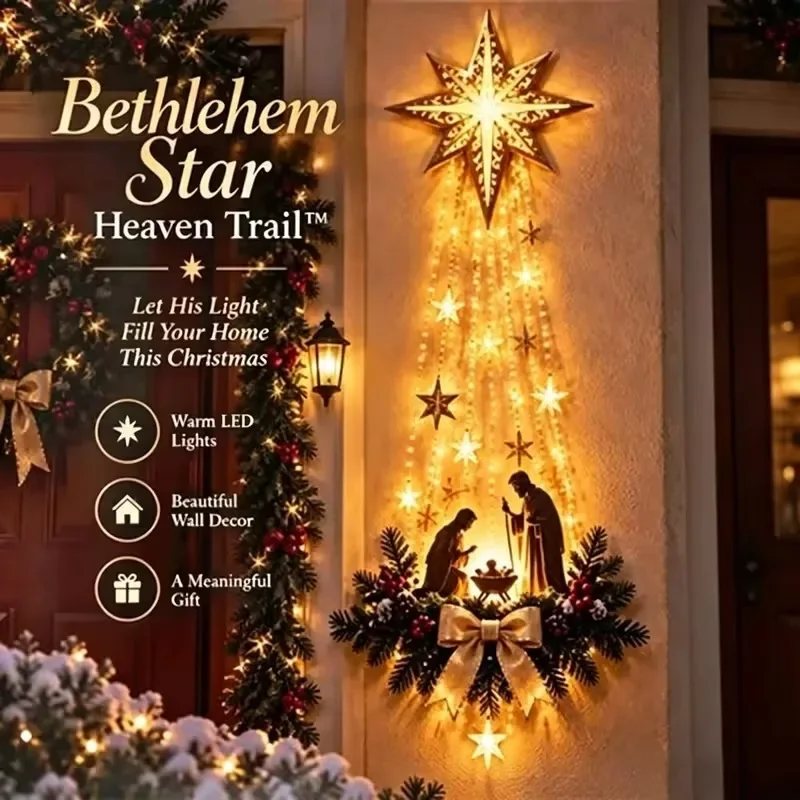 1-5PCS Glowing Xmas Door Hanger LED Lighted Christmas Hanging Decoration for Front Porch Entryway Wall Window Home Outdoor Gift view 6
