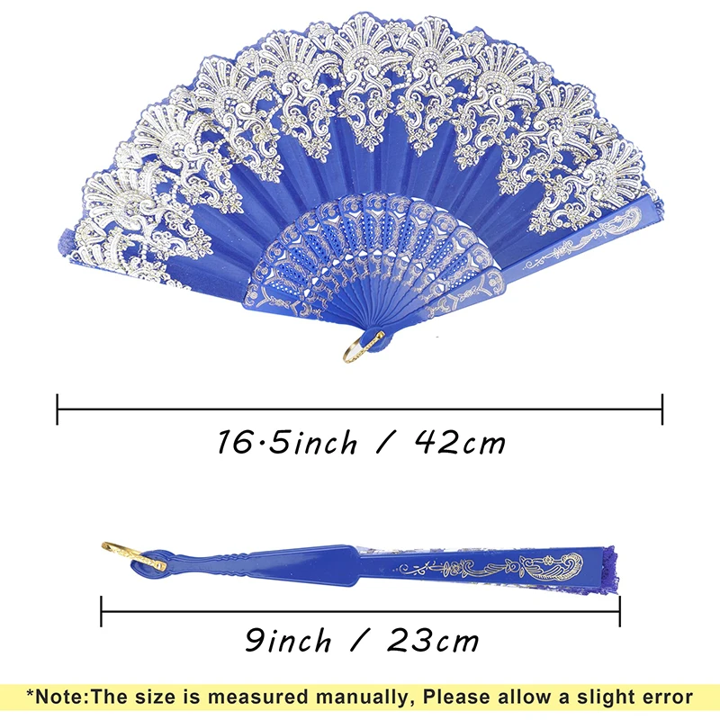 1 قطعة مروحة يدوية رائعة بإطار بلاستيكي عتيق مروحة قابلة للطي مروحة محمولة لرقصات الزفاف #6