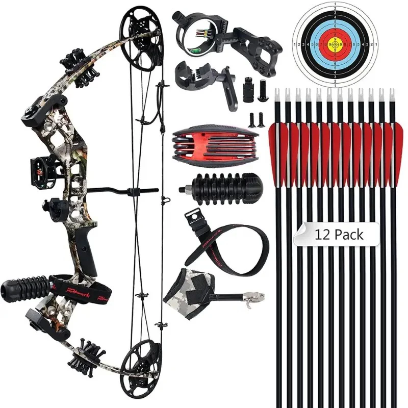 Compound Bow Archery Sets - Right Hand Archery Compound Bows 30-70 Lbs Draw Weight Adjustable for Adults and Beginners Hunting