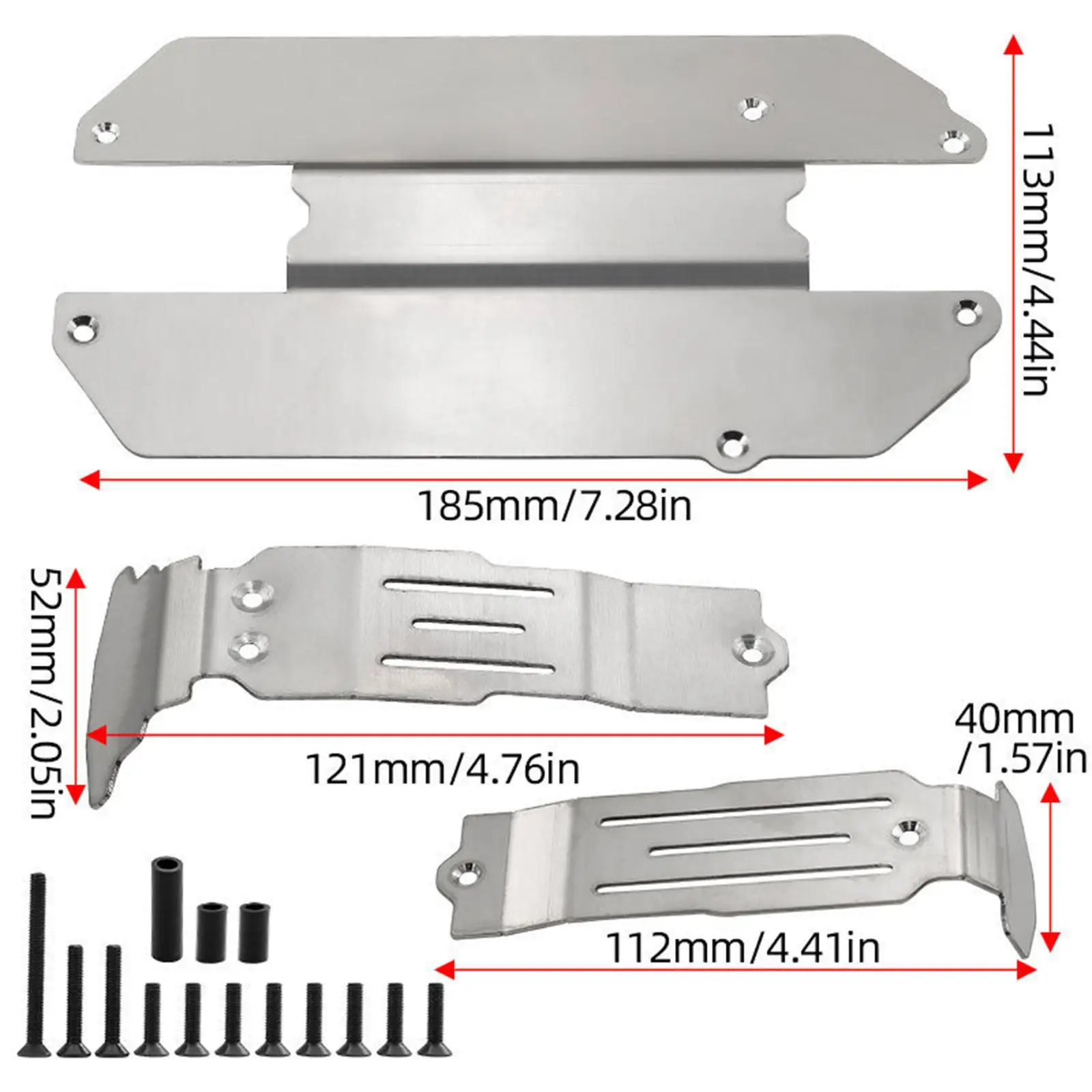 

Комплект из 3 защитных пластин для шасси, крепление на болтах, 108164-1, для радиоуправляемых краулеров Mini 4x4 1:16, для защиты при скалолазании, запасные части