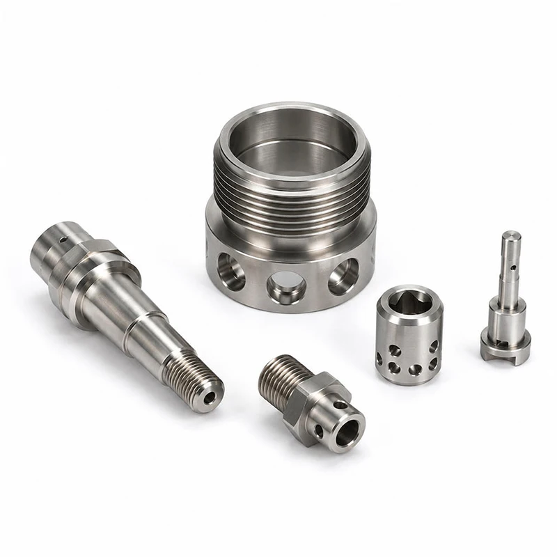 Custom CNC Turned Stainless Steel Parts Precision Machined Shaft Fitting  Sleeve  Pin Components for Hydraulic  Pneumatic