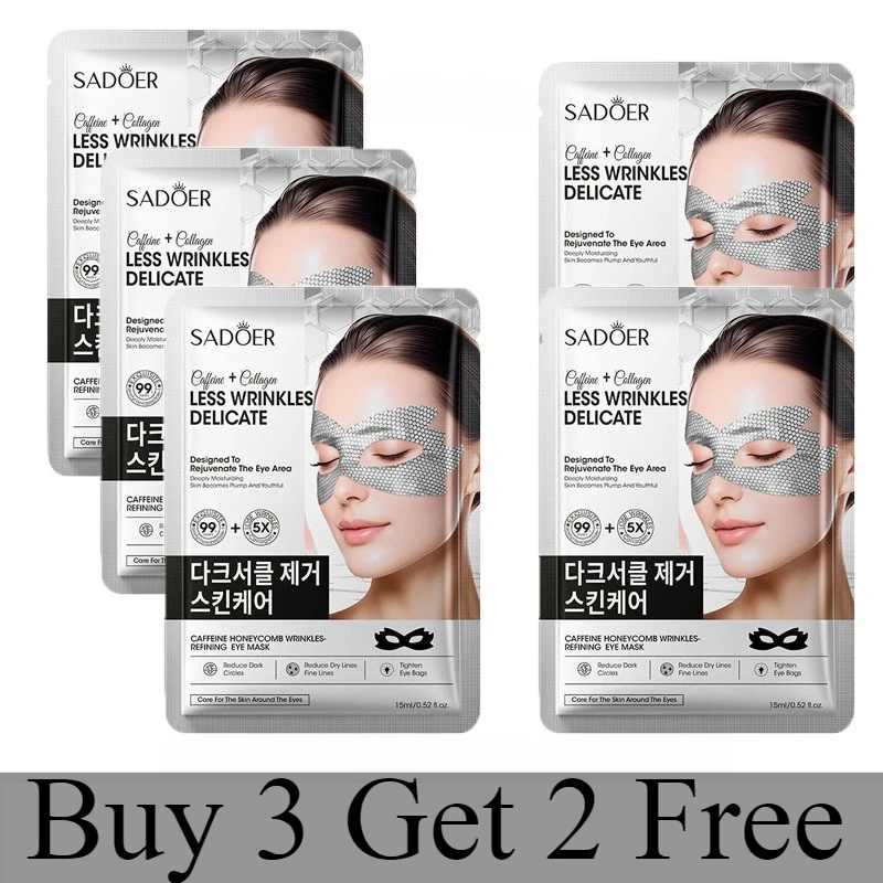 Máscara de olho firmadora de favo de mel de cafeína hidratar endurecimento melhorar sacos de olho remendos anti rugas remendos de olho para olheiras