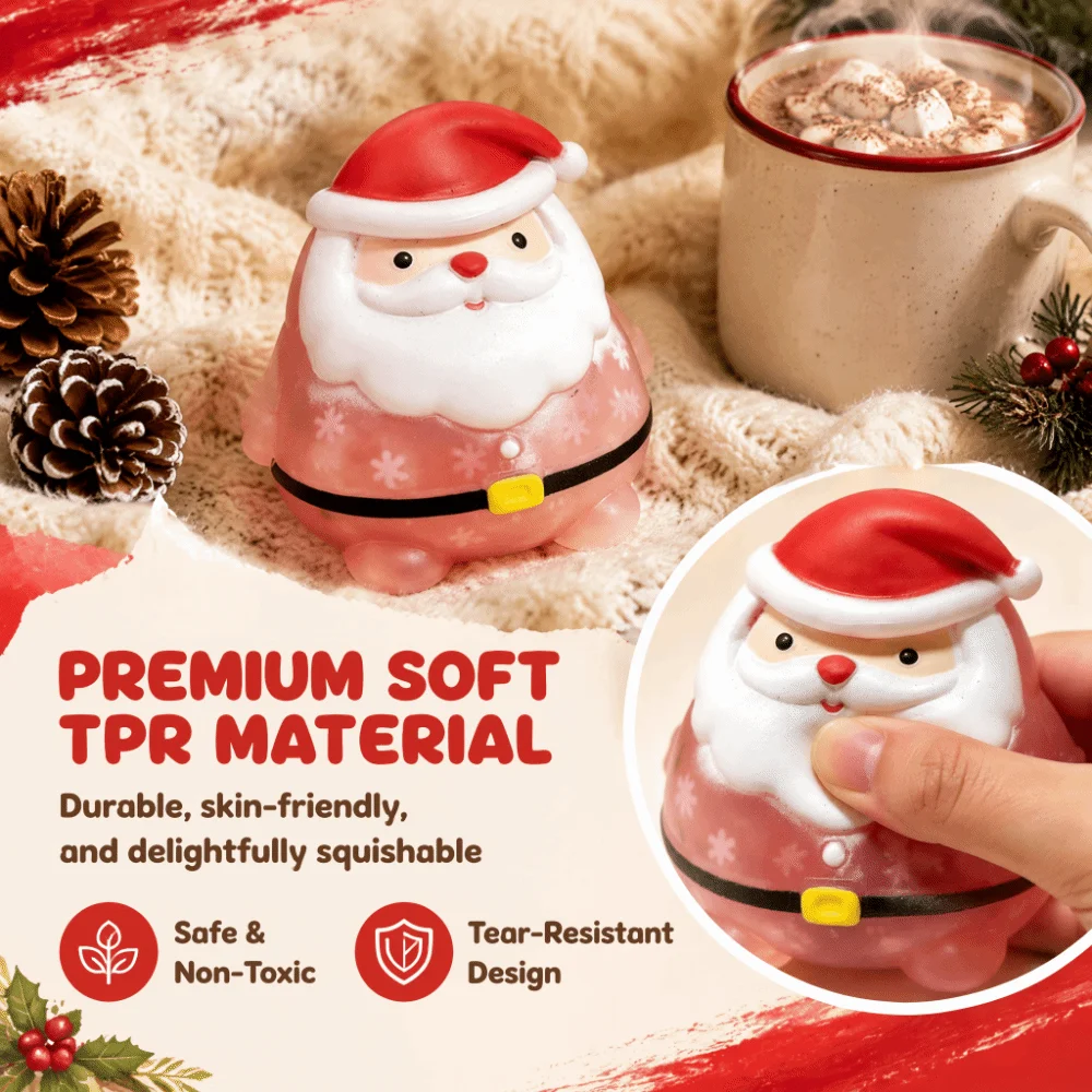 Santa Claus Shaped Pinching Toy Soft Squeeze Material Slow Rebound Squeezable Toy Stress Release Squeezable Fidget Toys