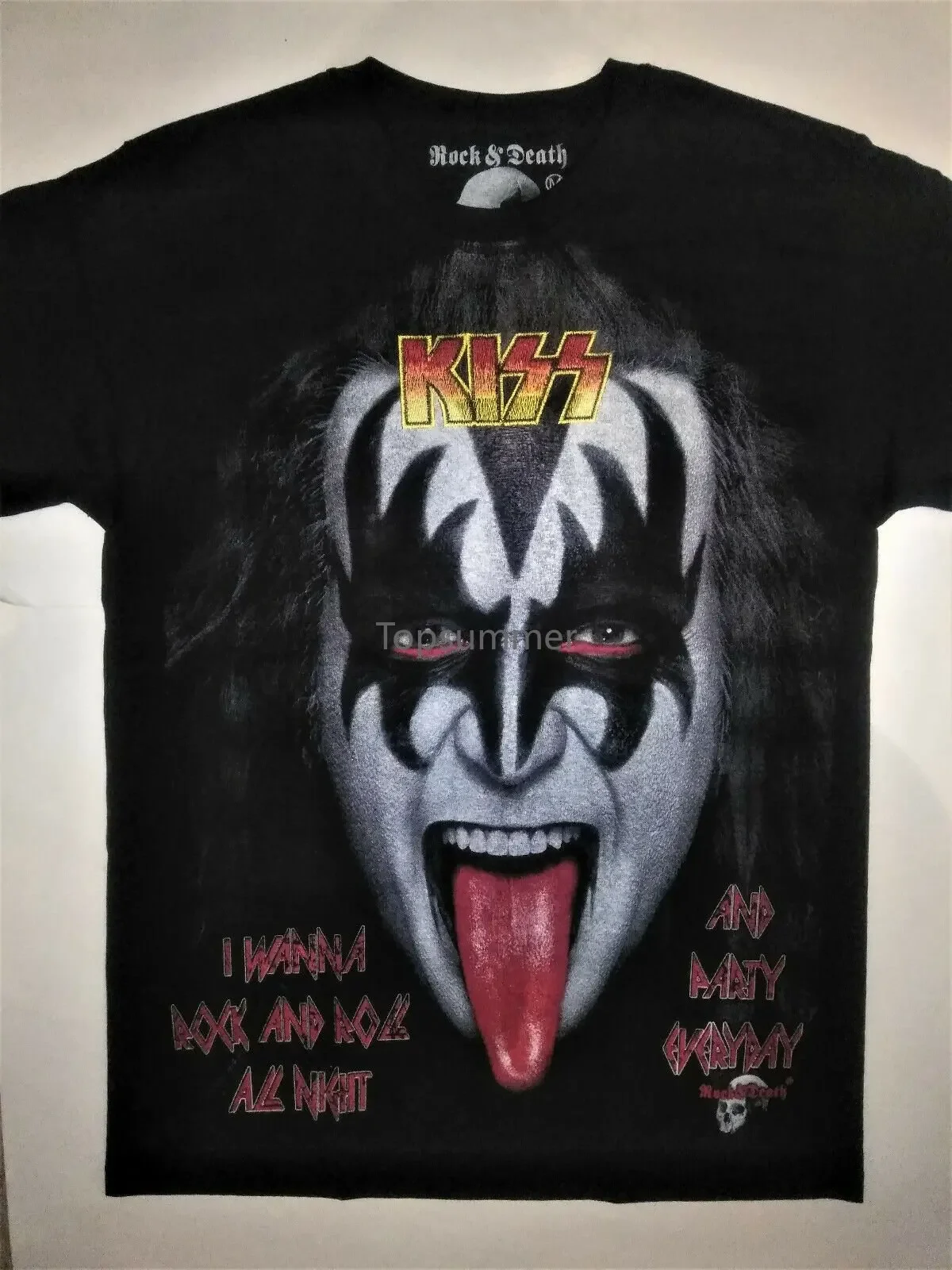 Kiss T-Shirt Rare Embroidered Logo Gene Simmons Army Destroyer Ace Frehley Criss