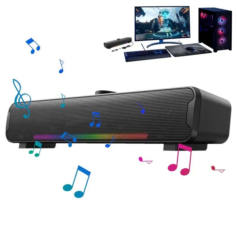 Computer Speaker with Volume Knob Portable Sound Bar Audio Speaker Mini Speaker Home Theater System For Laptop Desktop Monitor