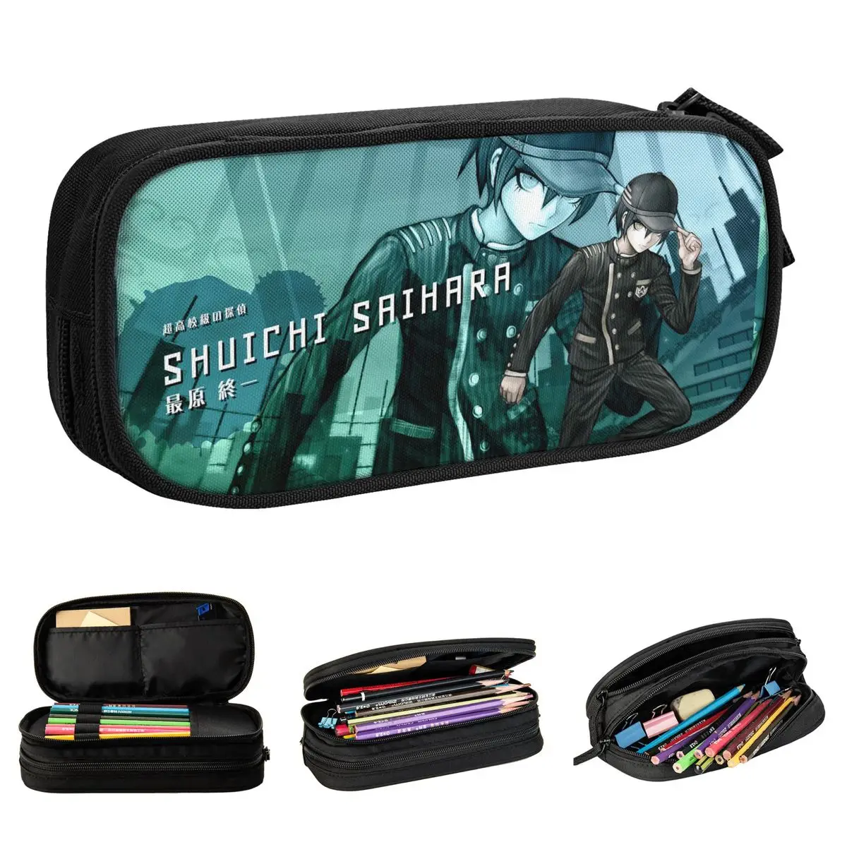 Fun Shuichi Saihara Pencil Case Danganronpa Amine Pencilcases Pen Box for Girl Boy Large Storage Bags Students School Stationery