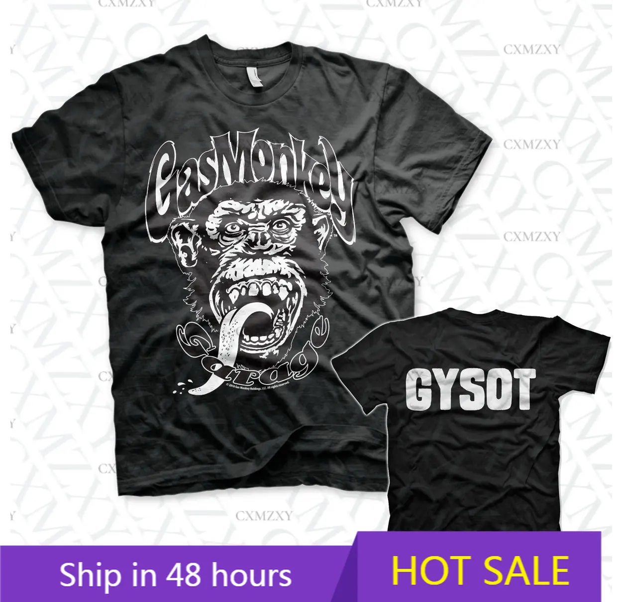 تي شيرت Gas Garage Affe GYSOT Monkey احصل على بعضًا من هذا المعطلة للرجال #1