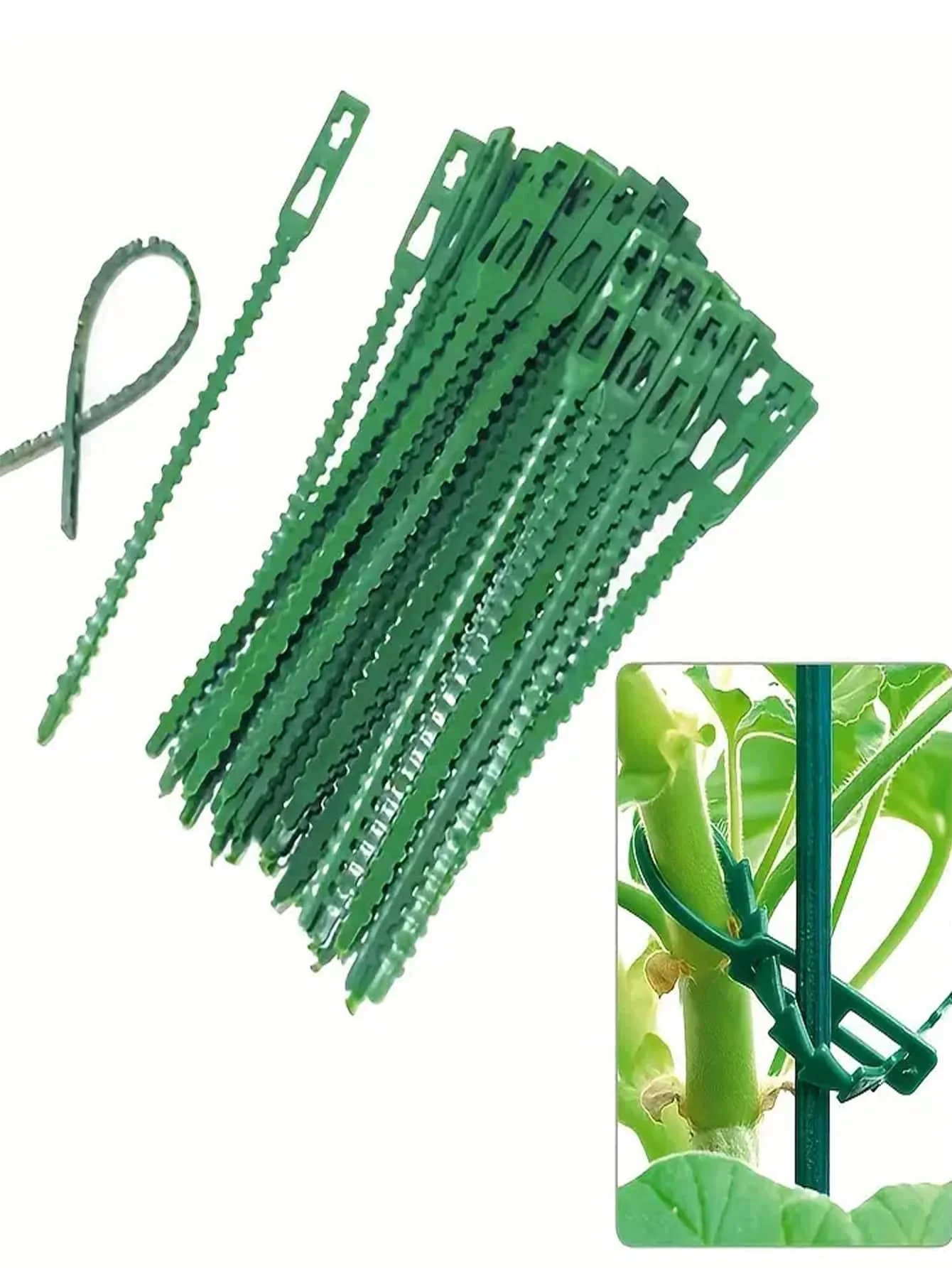50/100pcs Adjustable Plastic Plant Cable Ties Reusable Cable Ties for Garden Tree Climbing Support Plant Vine Tomato Stem Clip