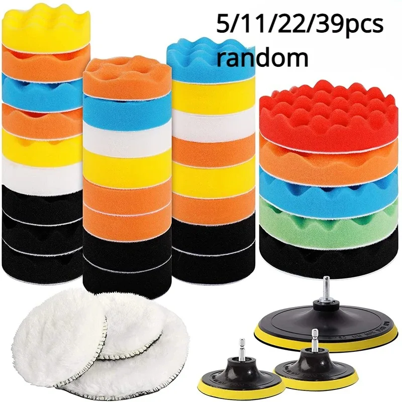 

5/11/22/39 pcs Car Polishing Sponge Pads Kit Foam Pad Buffer Kit Polishing Removes Scratches polishing pad car polisher