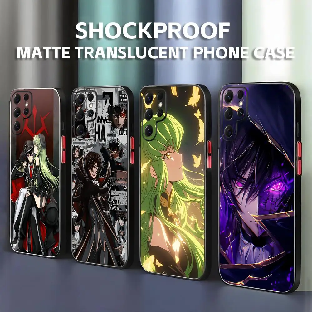 Чехол для телефона с аниме Cool Code Geass для Samsung Galaxy S25 S24 S23 S22 S21 Plus Ultra FE, матовый полупрозрачный