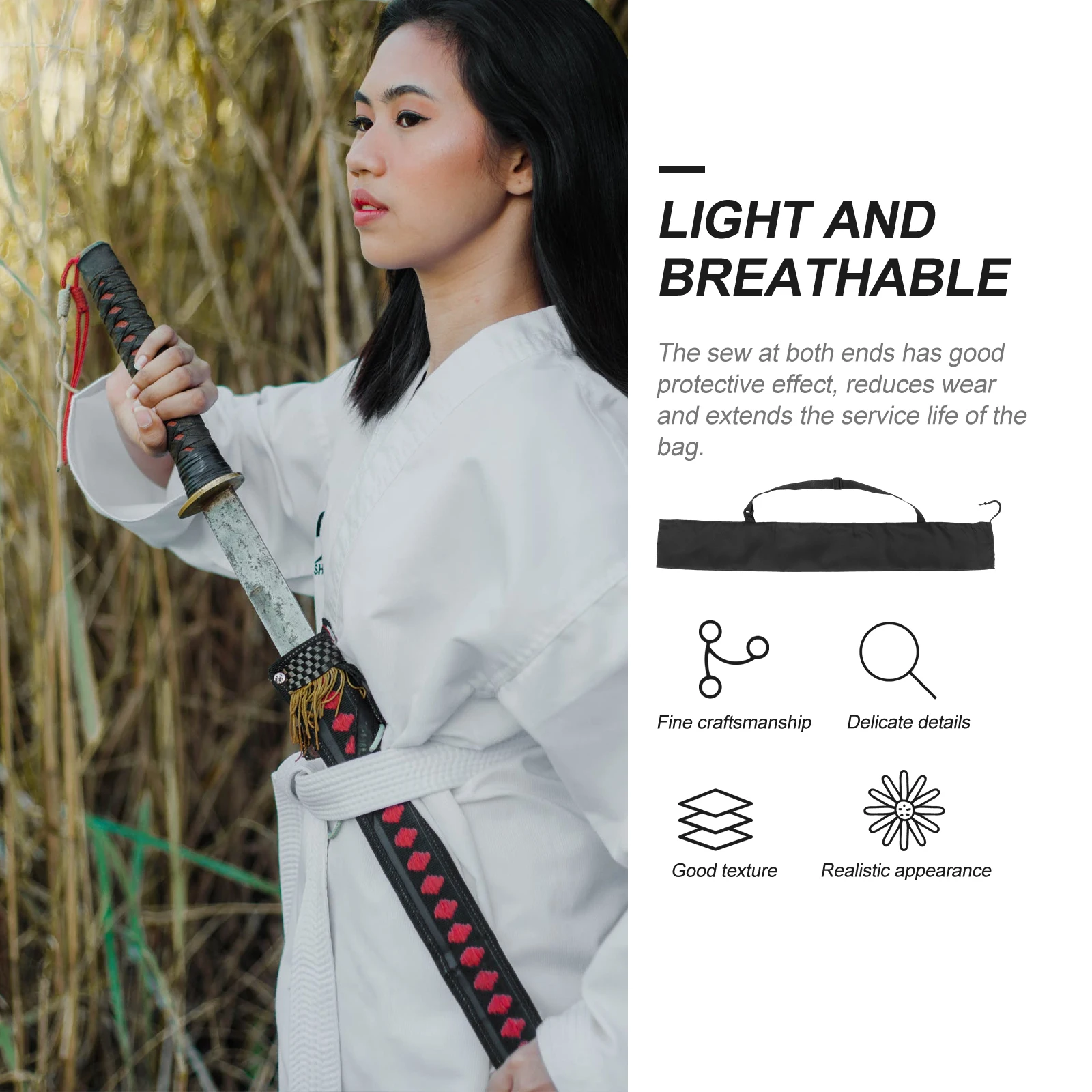 Japanese Ninja Sword Bag Swords Carrying Bag Black Swords Storage Bag Adjustable Rainproof Sword Cover Sport Martial Supply