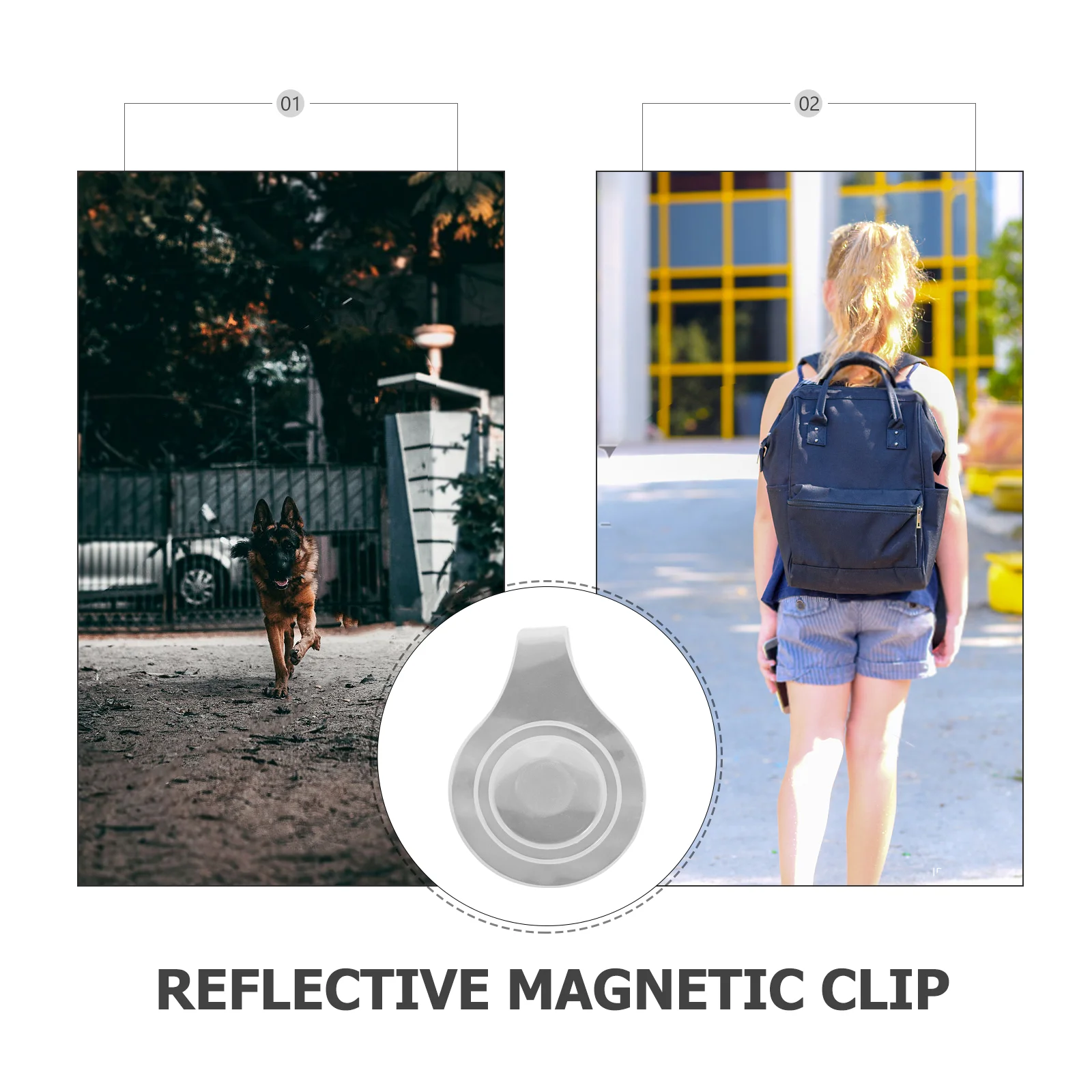 6 Pcs Reflective Magnetic Clip Warning Reflectors Backpack Labels Portable Clips Plastic Schoolbag Accessory Student