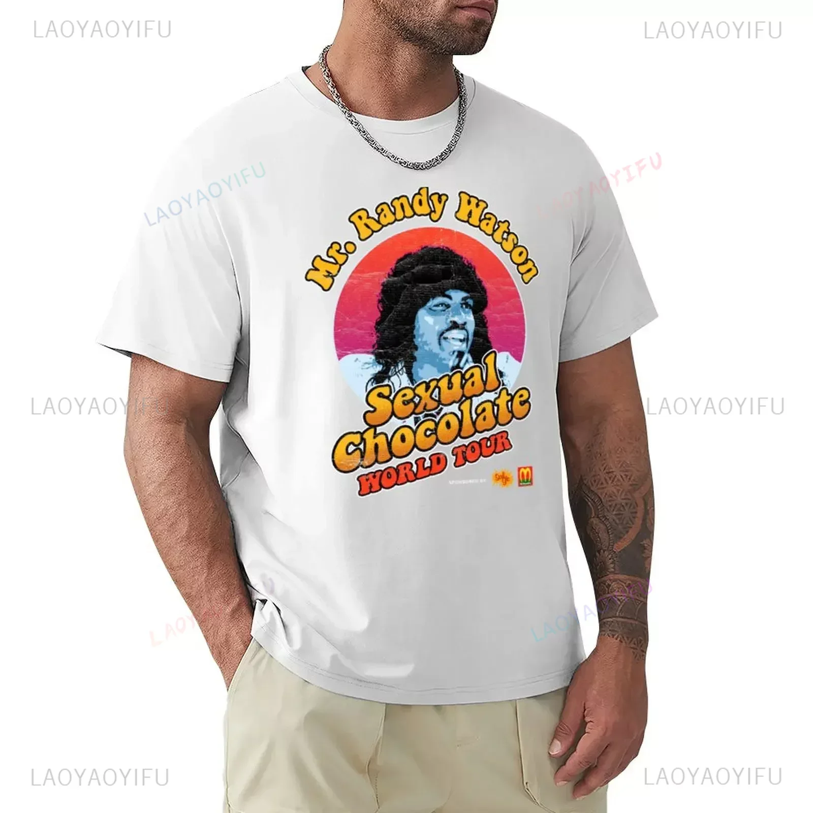 Short sleeved men's Randy Watson Sequal Chocolate Coming To America movie t-shirt Harajuku streetwear