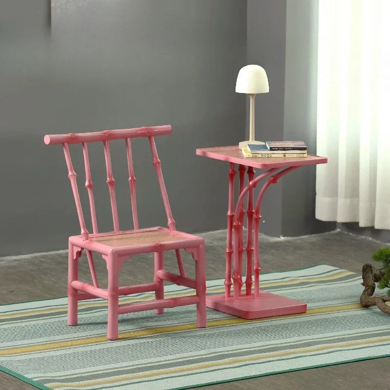 Small pink light luxury high-end sofa edge removable living room coffee rack corner