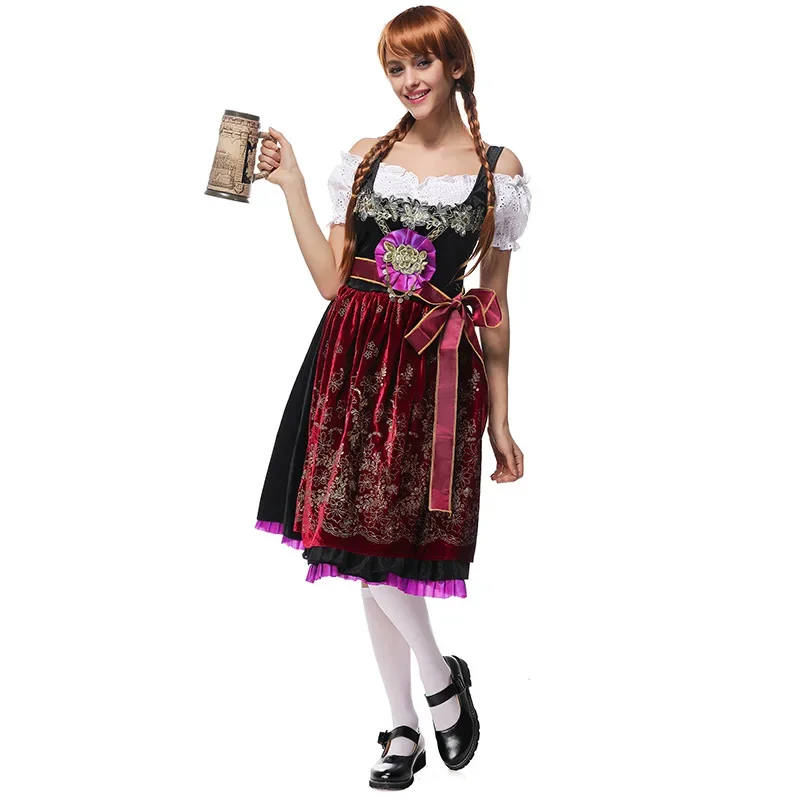 Ladies Oktoberfest Costume Bavarian Dirndl German Parade Tavern Bartender Waitress Outfit Cosplay Carnival Halloween Fancy Dress