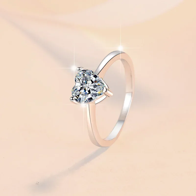 Eldorado Gold  Eldorado Gold Heart-Shaped Ring PT950 Moissanite 1 Carat Women's Platinum - Fine heart craft, 1ct eye-catching, a