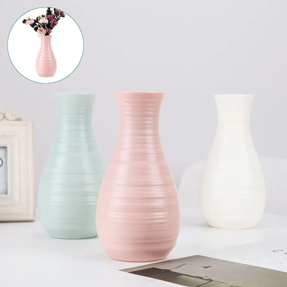 Nordic style creative plastic vase New product PE drop-resistant vase Office vase Variety of multi-color dried flower vases