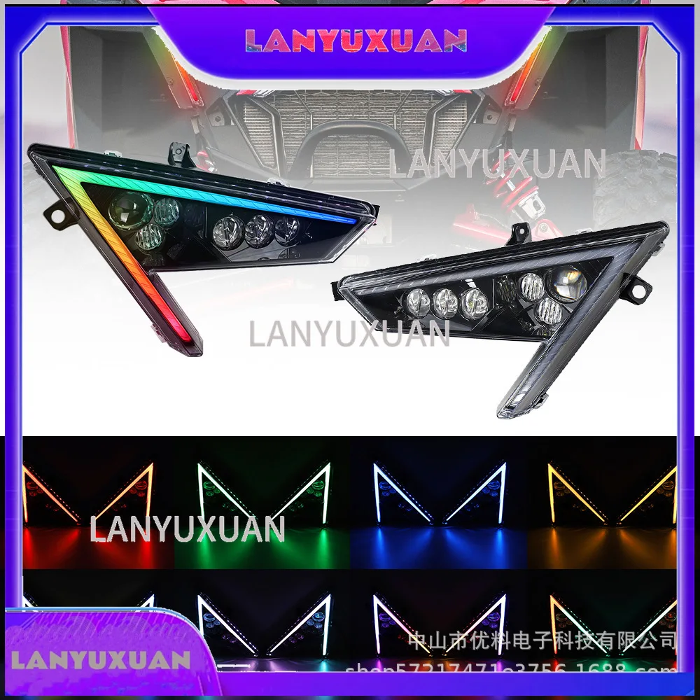 2026 Applicable Polaris Headlights RZR PRO XP2020-2021 RGB Symphony Headlights 2414538 2414539