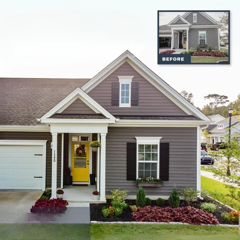 Split Straight Top Exterior Window Shutters | 18" x 67" | Clay | Simple Installation + Hardware Included