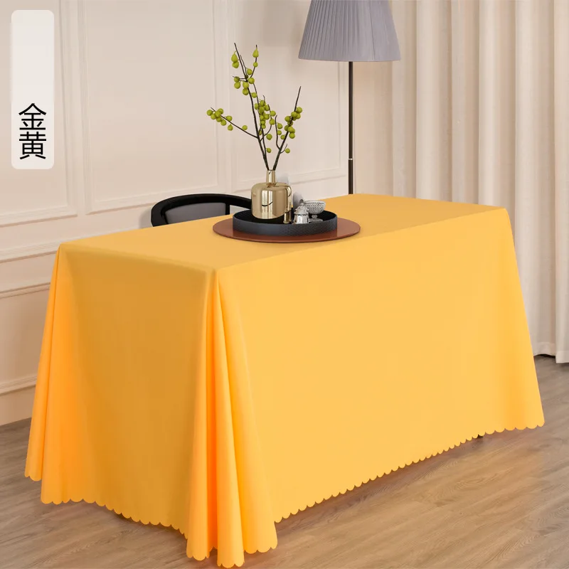 F152 Solid color hotel exhibition long table white tablecloth rectangular tablecloth