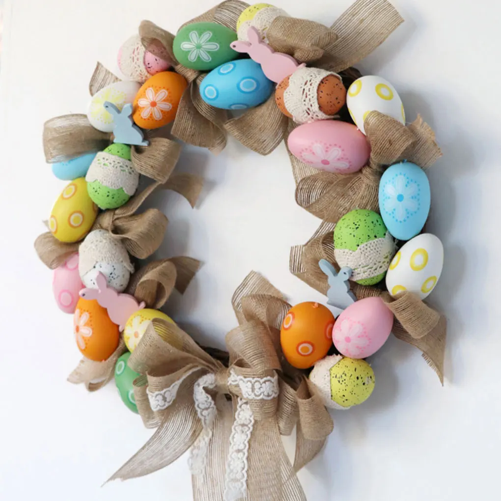 AssortedColor Long-lasting Durability Beautiful Flower Wreath For Easter Low Maintenance Easy To Clean Easter Decoration