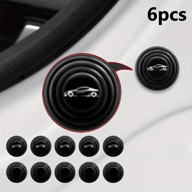 6pcs Car Trunk Sound Insulation Pad Universal Car Door Shock Absorbing Gasket For VW Shockproof Thickening Cushion Stickers