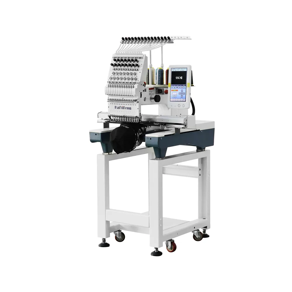 1 آلة تطريز الرأس لشعار القميص وشعار القبعة والتطريز المسطح