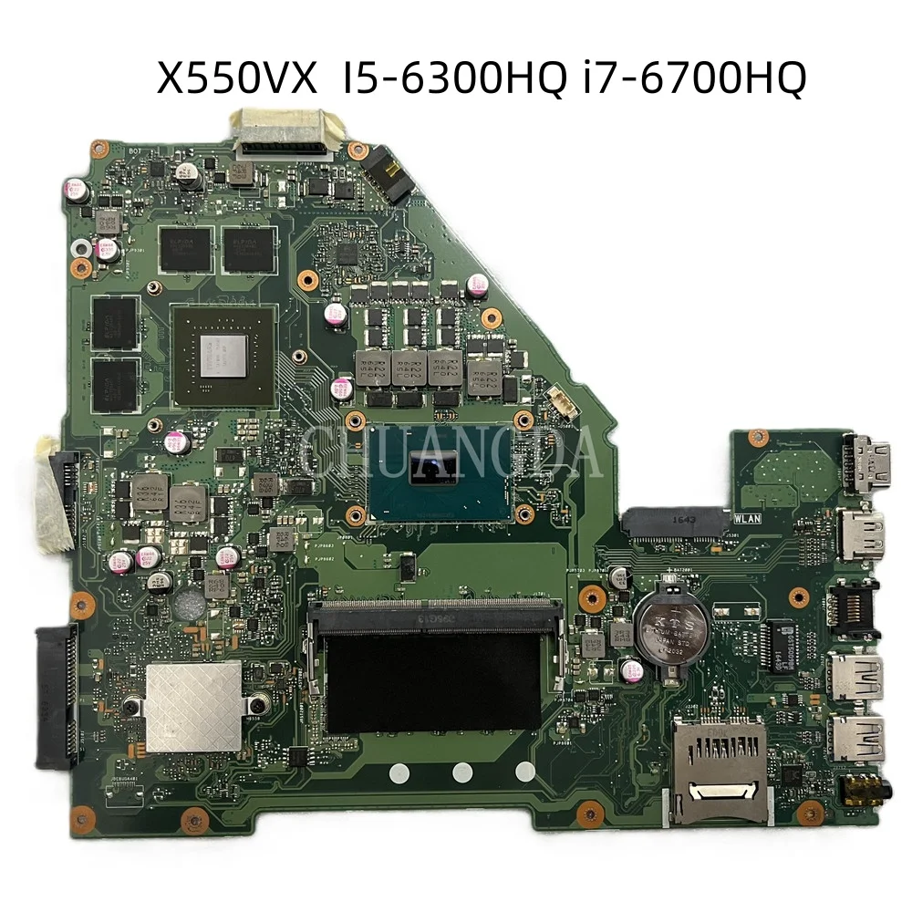 Placa base para ordenador portátil de calidad para ASUS X550VX FH5900V placa base REV 2,0 I5-6300HQ SR2FP RAM i7-6700HQ 100 completamente probada