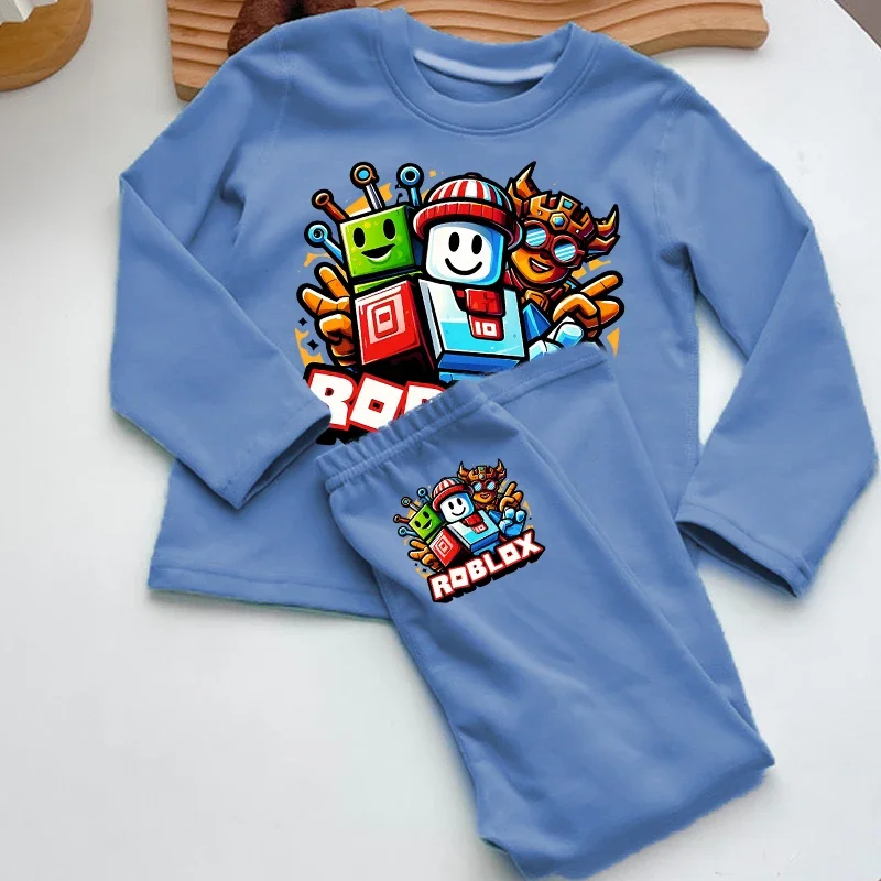 Roblox جديد الخريف الشتاء مجموعة ملابس الأطفال ملابس خاصة الطفل السراويل طويلة الأكمام ملابس بيجامات للأطفال مجموعة طفل الفتيان منامة #3