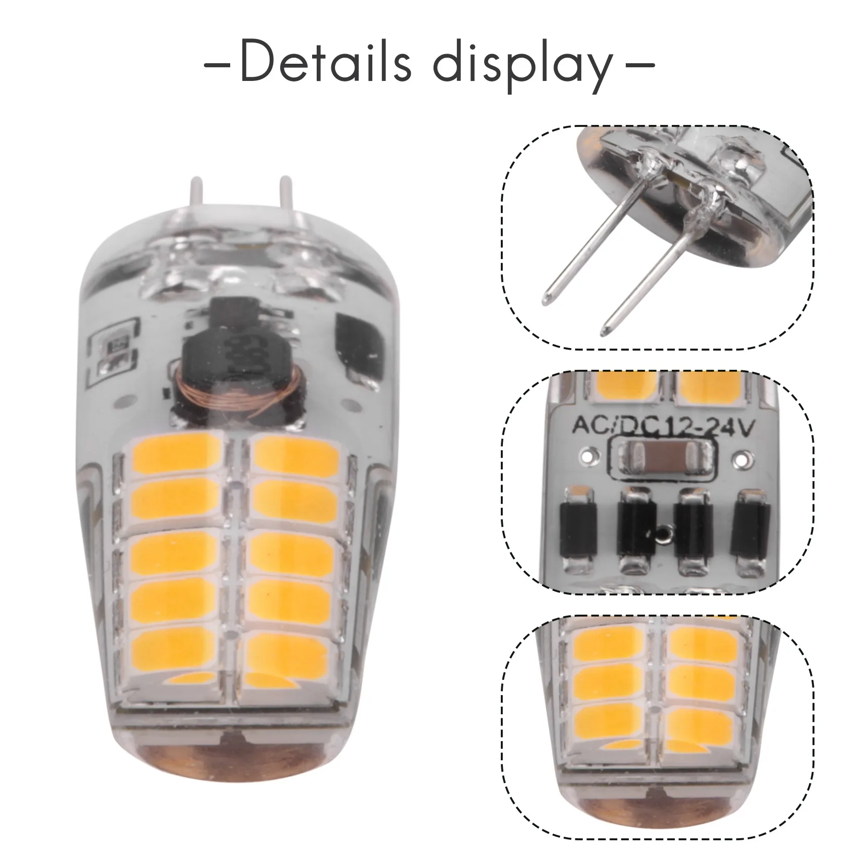 ハロゲン電球,暖かい白色光,g4,AC, DC 12V, 24V, 3W, 20LED, 360ビームアングルライト,2835smd,30W交換,10個