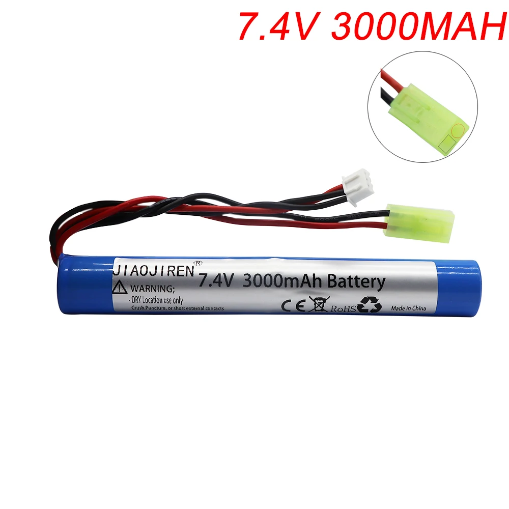 7.4V 3000MAH 18650 moc bateria Lipo Airsoft bateria gub 40C AKKU Mini Airsoft zabawki 7.4V pistolet części modelu baterii