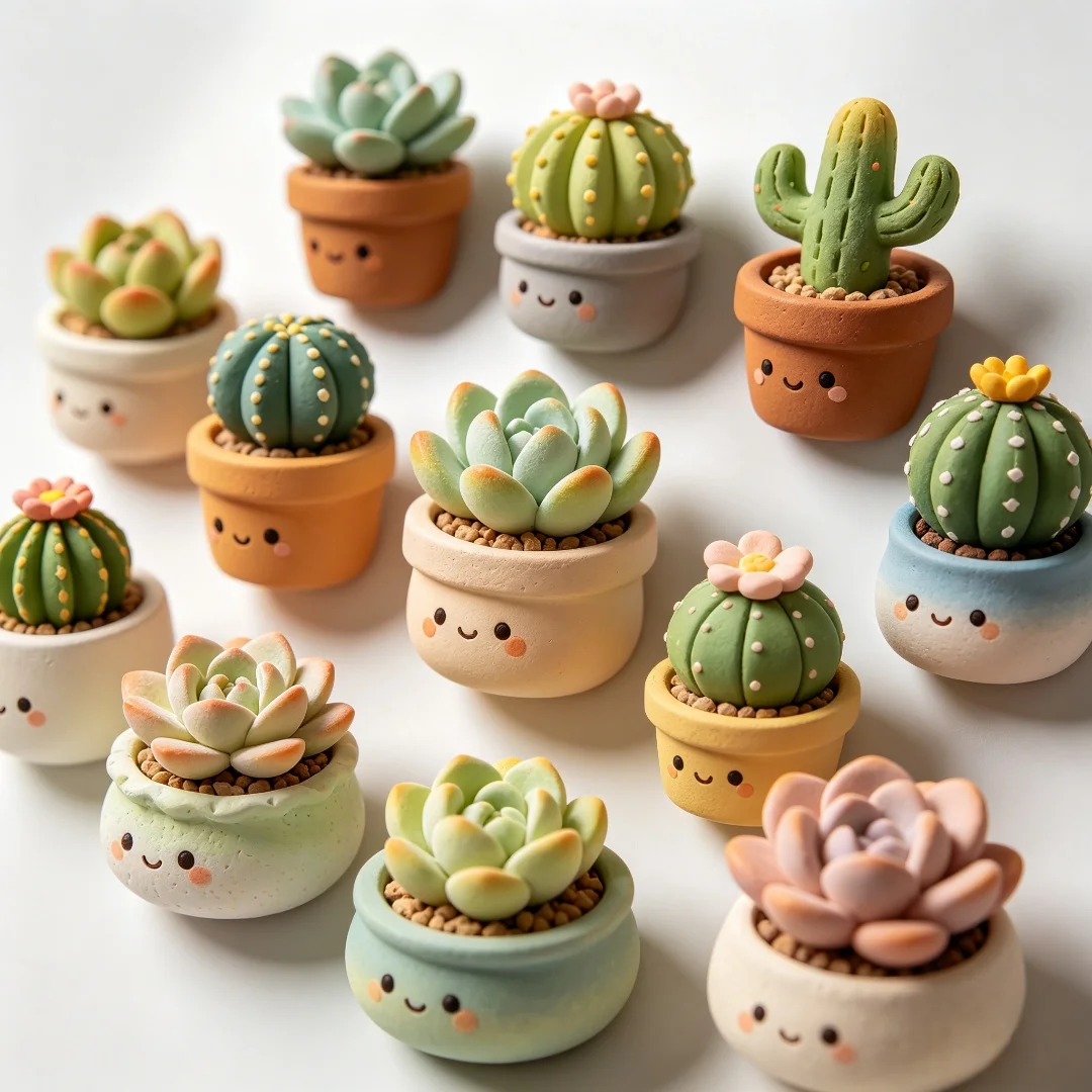 Custom 3D Resin Succulent Fridge Magnet, Personalized Cute Cactus Plant Refrigerator Sticker, Home Decor - Detail 1