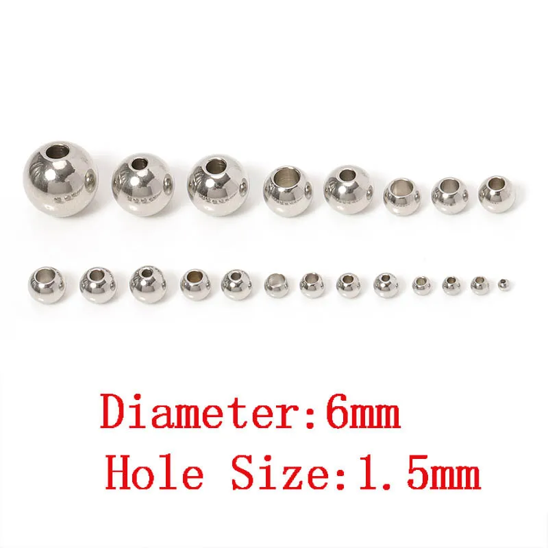 100pcs Stainless Steel Beads for Jewelry Making