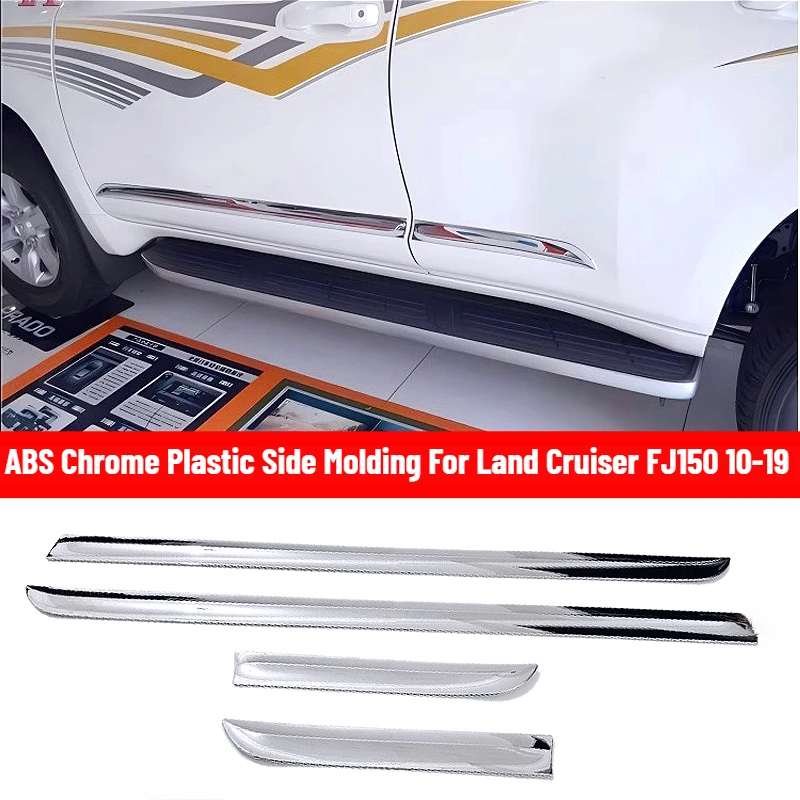 

Fit For Toyota Land Cruiser Prado 2010-2019 Side Molding Protector Cover Trim ABS Chromed Plastic