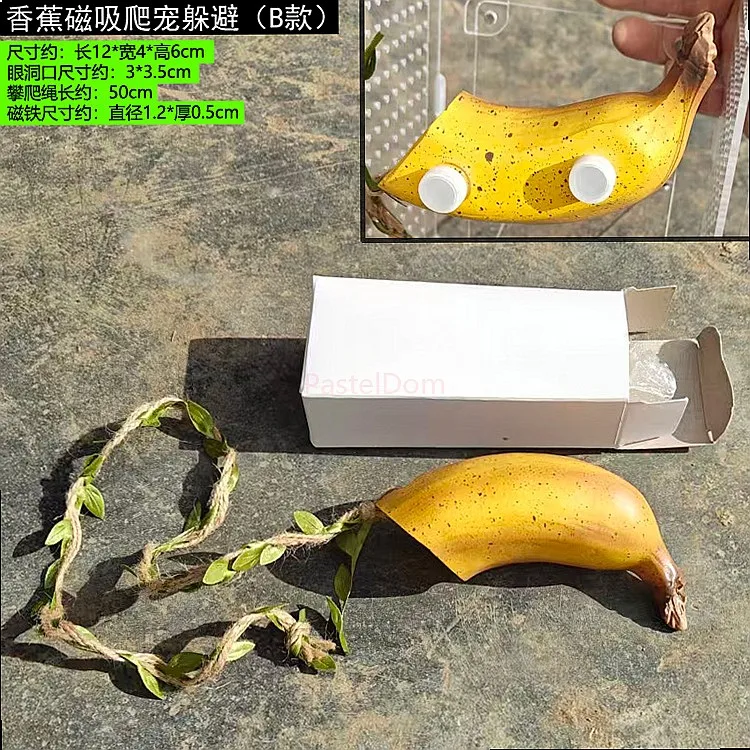 Reptile Magnetic Hideout Cave Gecko Tree Branch Hanging Shelter for Glass Tank Crested Leopard Gecko Hermit Crab Spider