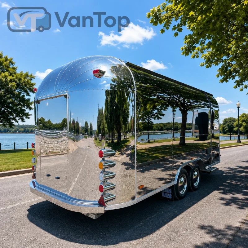 Stainless Steel Food Trailer Commercial Mobile Food Trailer Custom Concession Kitchen Trailer for Sale EU USA Standard