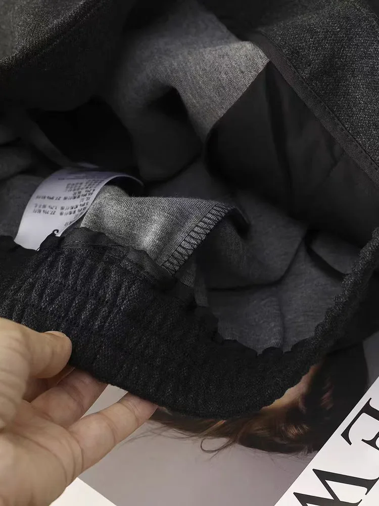 Ele Commuter Acetaat Wol Hoge Taille A-lijn Rok Vrouwen Herfst Winter Lange Rok Ci Woon-werkverkeer Geplooide Rokken