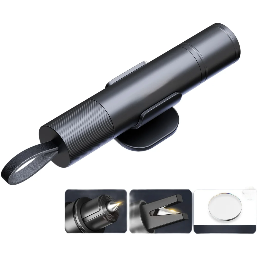 Car Immediate Escape Tool  Window Breaker With Concealed Seatbelt Cutter Car Window Glass Breaker Safety Hammer Seat Belt Cutter