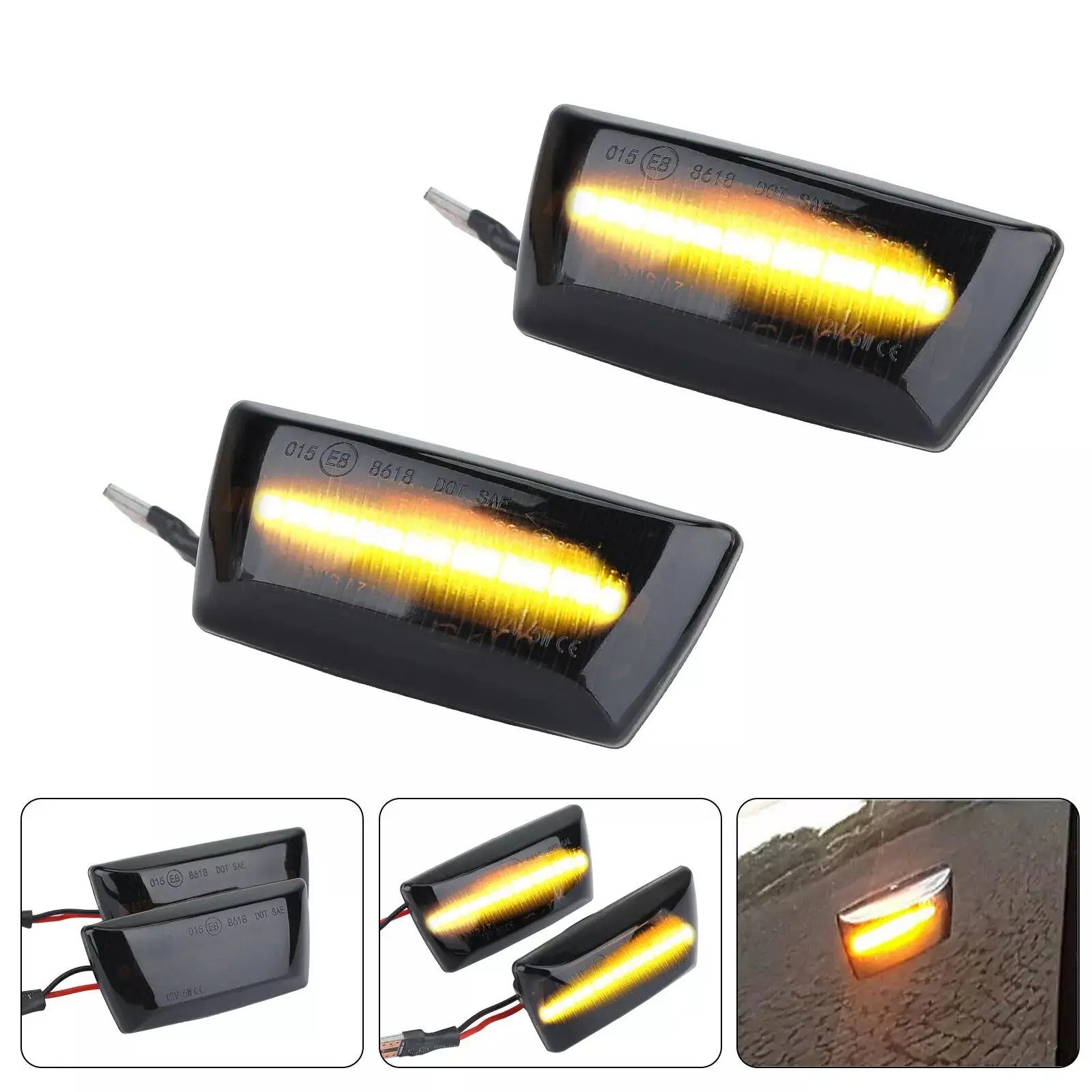 2 LED Dynamic Side Marker Indicator Repeat Lights Turn Signal Light Sequential Blinker Lamp For Adam Corsa DE Astra H GTC VXR